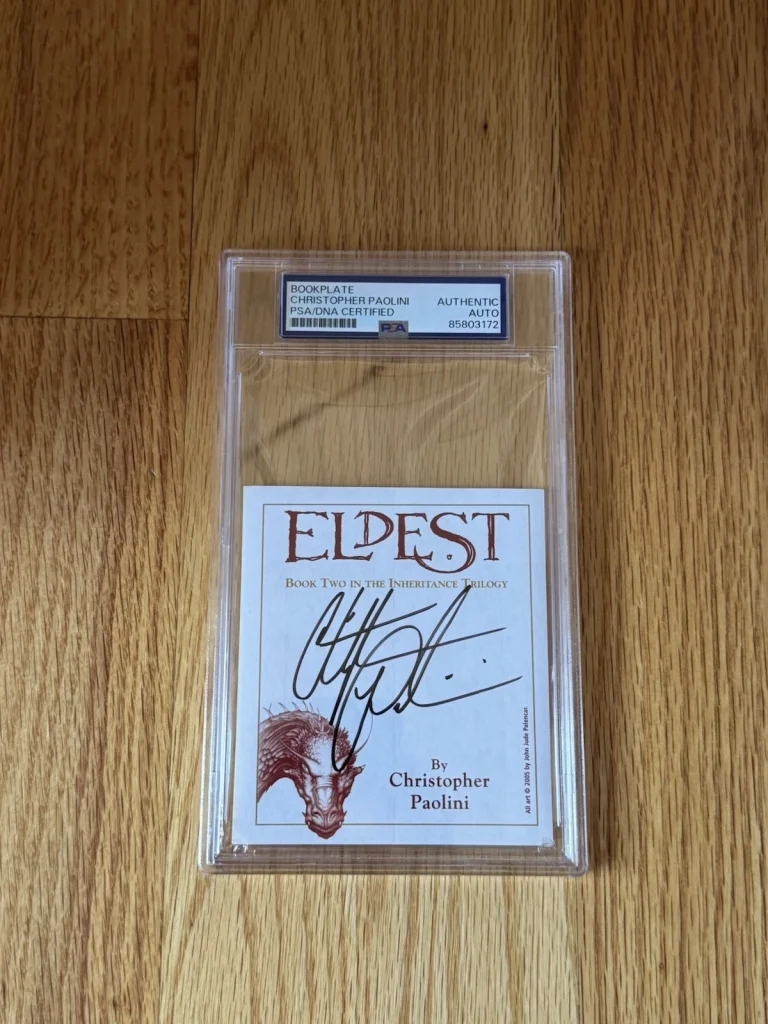 Christopher Paolini Signed Eldest Bookplate PSA/DNA Encapsulated AUTO