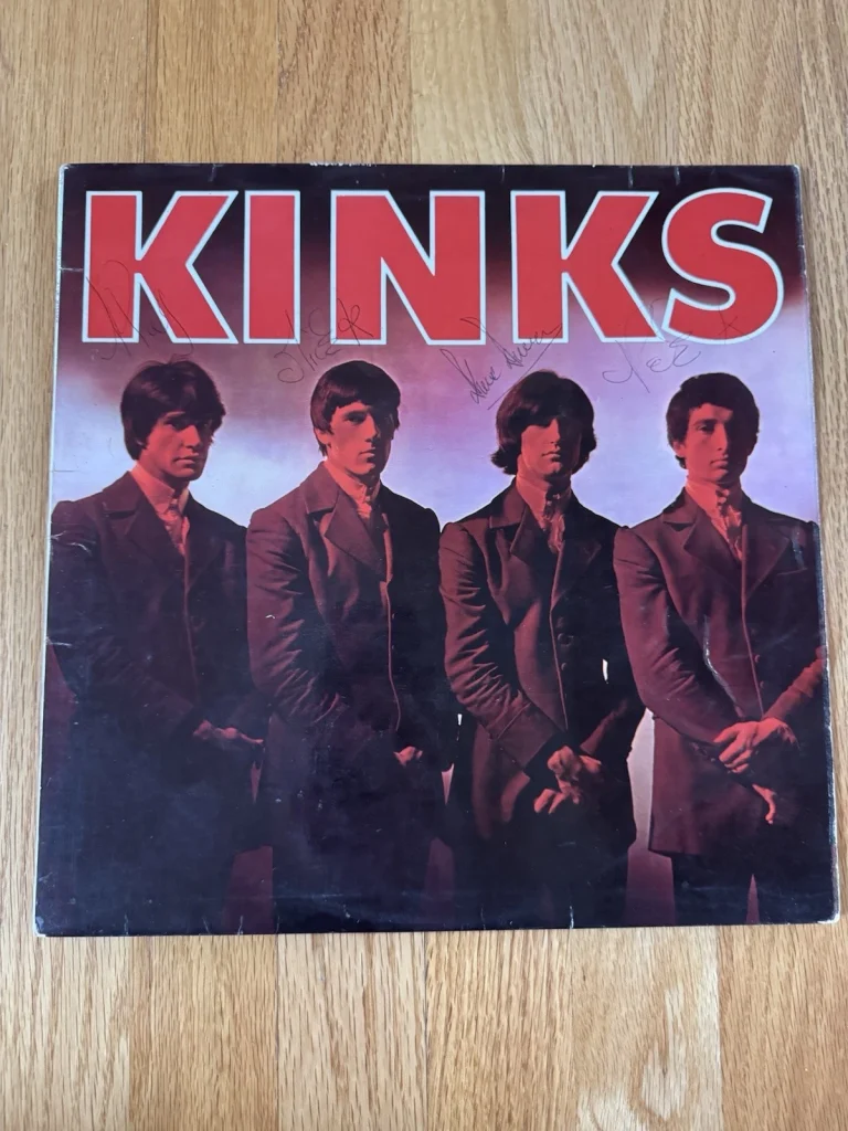 Kinks Signed Debut Album JSA Ray Dave Davies Pete Quaife Mick Avory In Ballpoint
