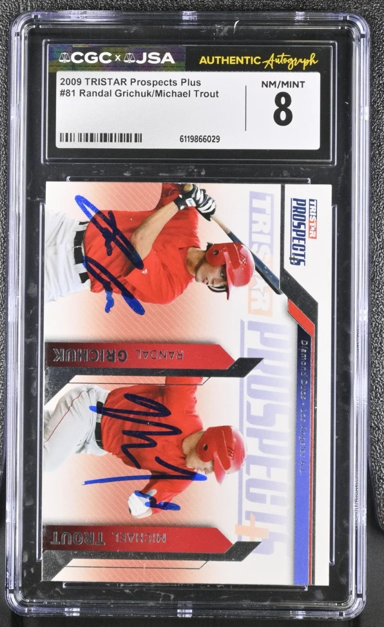 MIKE TROUT SIGNED 2009 TRISTAR PROSPECTS PLUS ROOKIE CARD #81 CGC 8 JSA AUTO