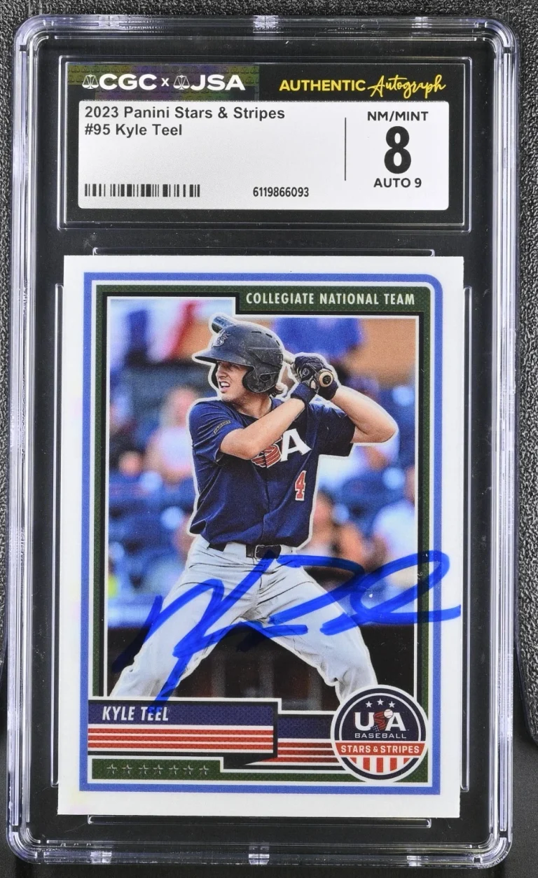 KYLE TEEL SIGNED 2023 PANINI USA STARS & STRIPES ROOKIE CARD 95 CGC 8 JSA 9 AUTO
