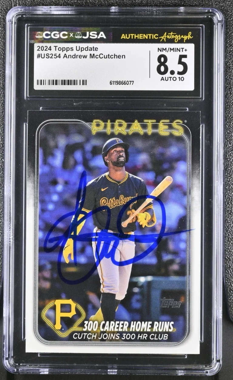 ANDREW MCCUTCHEN SIGNED 2024 TOPPS UPDATE CARD #US254 CGC 8.5 JSA 10 AUTO