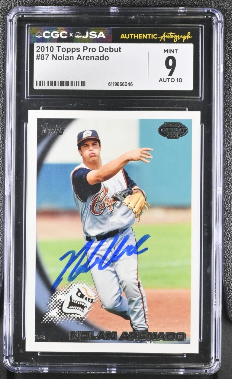 NOLAN ARENADO SIGNED 2009 TOPPS PRO DEBUT ROOKIE CARD #87 CGC 9 JSA 10 AUTO