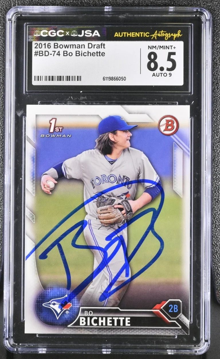 BO BICHETTE SIGNED 2016 BOWMAN DRAFT ROOKIE CARD #BD-74 CGC 8.5 JSA 9 AUTO