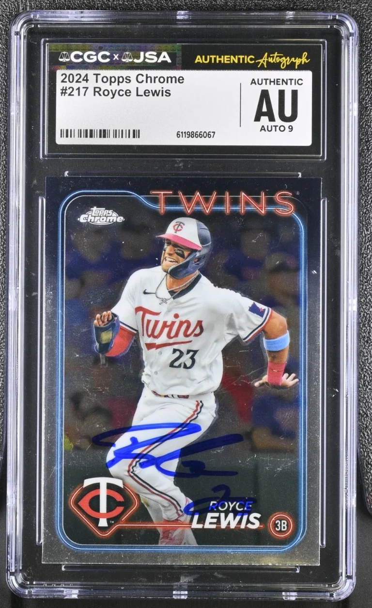 ROYCE LEWIS SIGNED 2024 TOPPS CHROME CARD #217 CGC AU JSA 9 AUTO