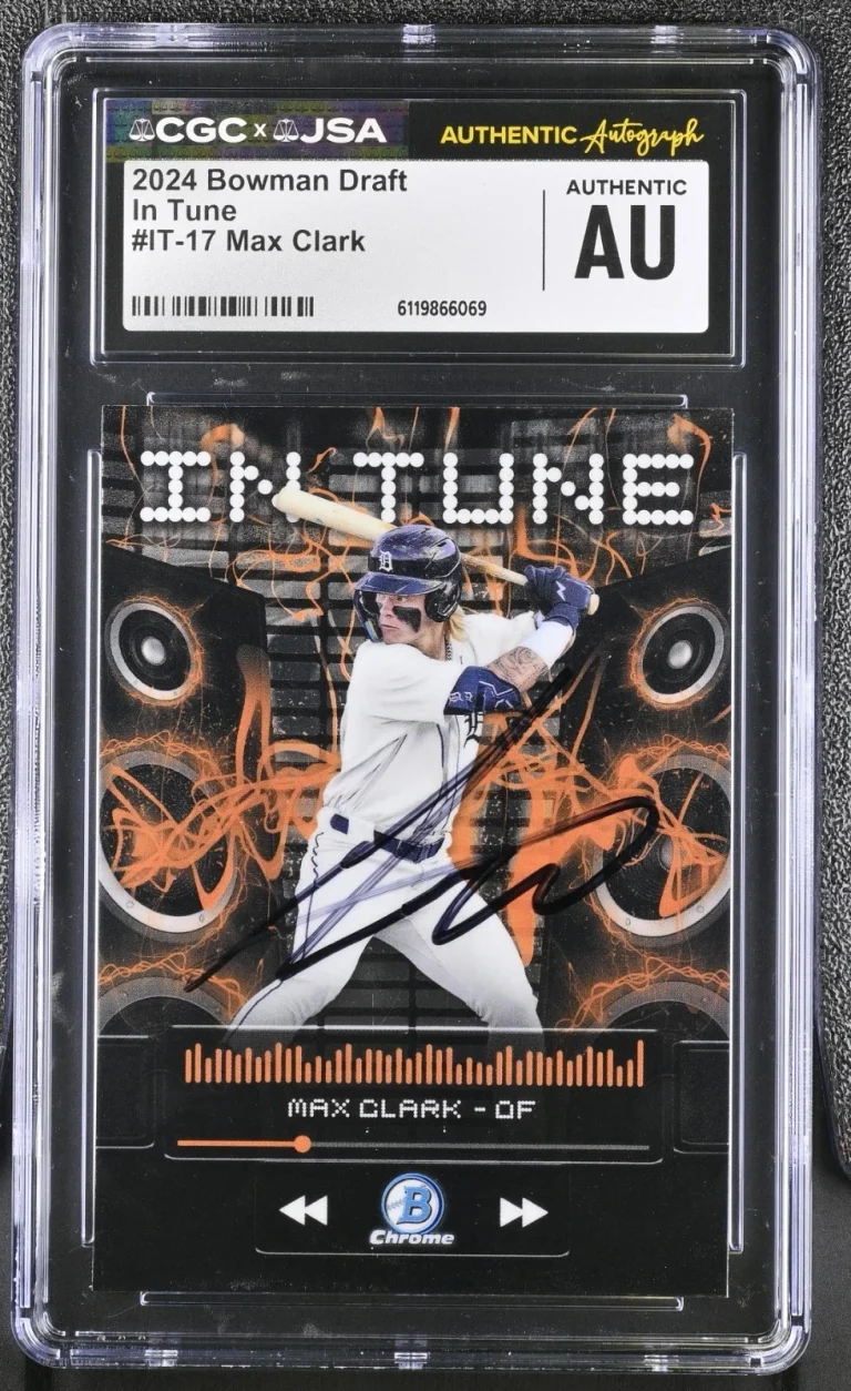 MAX CLARK SIGNED 2024 BOWMAN DRAFT CHROME IN TUNE #IT-17 CGC AU JSA AUTO