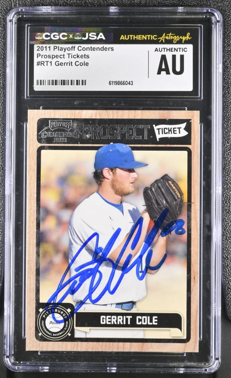 GERRIT COLE SIGNED 2011 PLAYOFF CONTENDERS PROSPECT CARD #RT1 CGC AU JSA AUTO