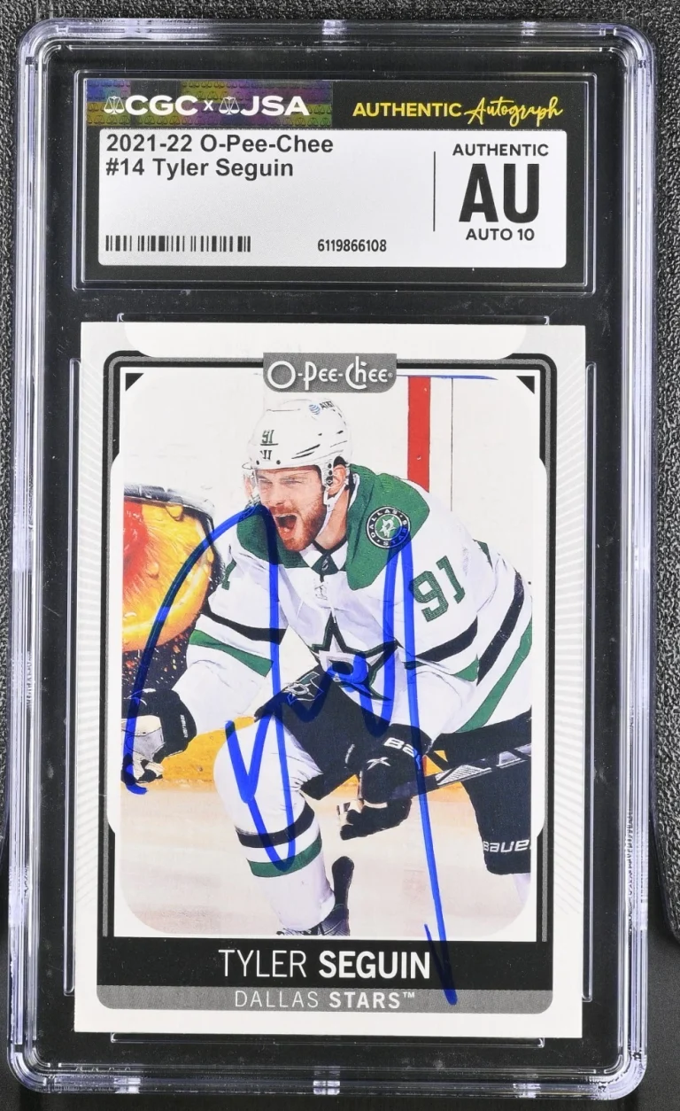 TYLER SEGUIN SIGNED 2021-22 O-PEE-CHEE CARD #14 CGC AU JSA 10 AUTO