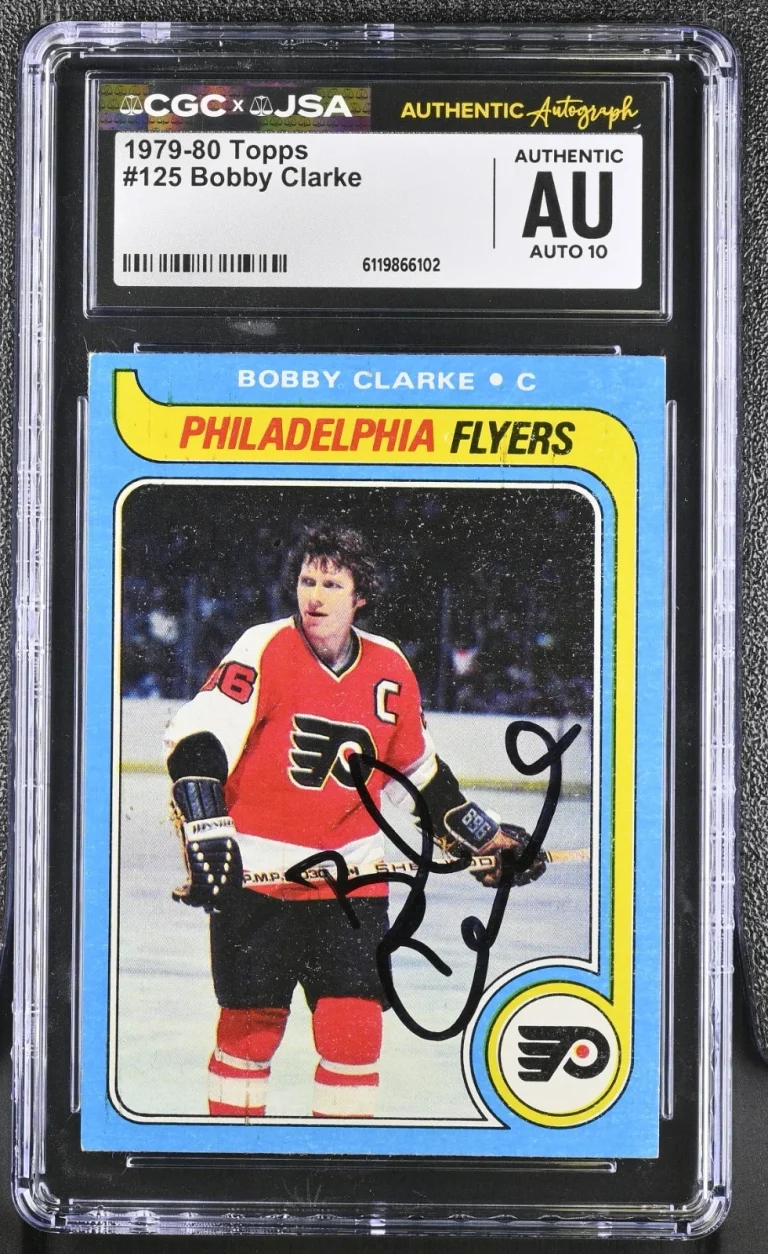 BOBBY CLARKE SIGNED 1979-80 TOPPS CARD #125 CGC AU JSA 10 AUTO
