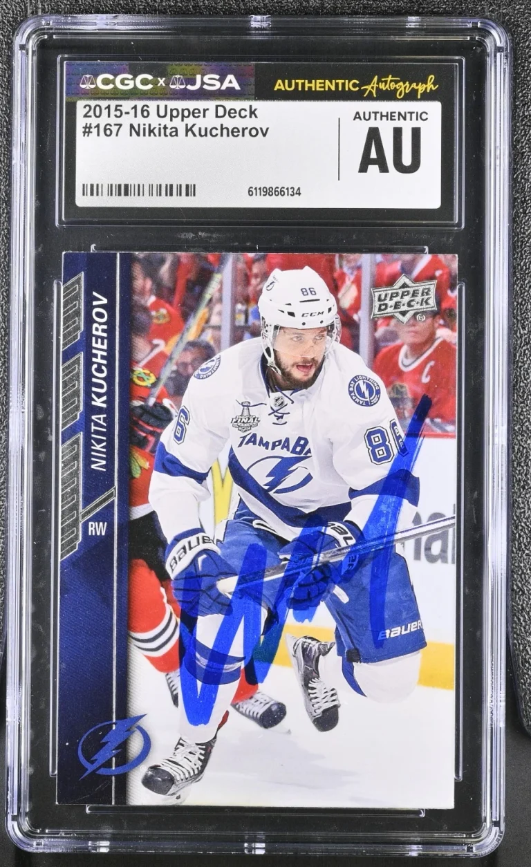 NIKITA KUCHEROV SIGNED 2015-16 UPPER DECK CARD #167 CGC AU JSA AUTO