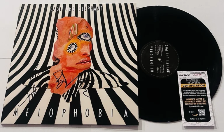 CAGE THE ELEPHANT BAND SIGNED MELOPHOBIA LP VINYL RECORD ALBUM MATT +3 JSA COA