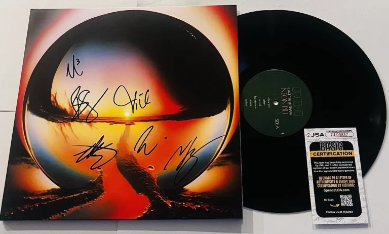 CAGE THE ELEPHANT BAND SIGNED NEON PILL LP VINYL RECORD ALBUM MATT +5 JSA COA