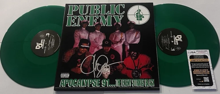 CHUCK D PUBLIC ENEMY SIGNED APOCALYPSE 91 LP VINYL RECORD ALBUM JSA COA