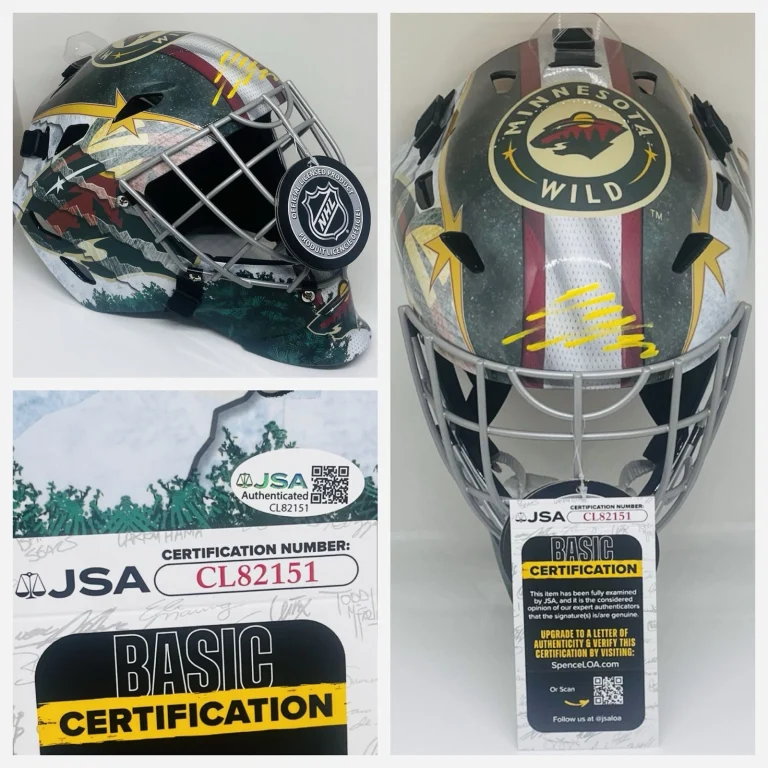 JESPER WALLSTEDT SIGNED MINNESOTA WILD FULL SIZE FS GOALIE HELMET MASK JSA COA