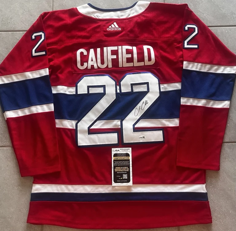 COLE CAUFIELD SIGNED MONTREAL CANADIENS HOCKEY JERSEY JSA COA