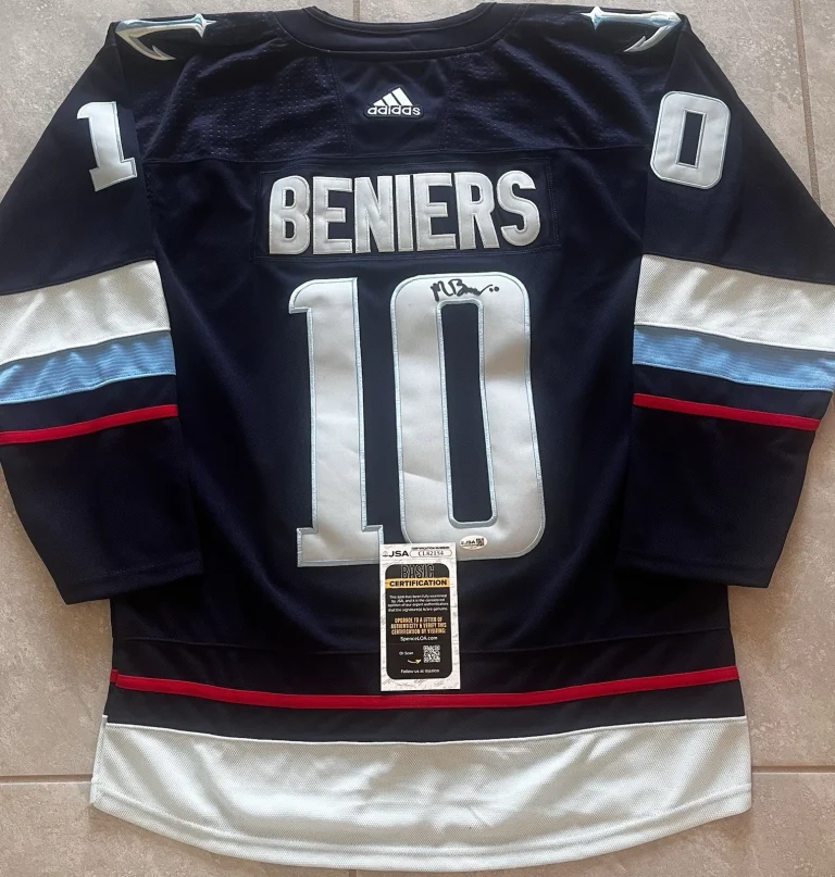 MATTY BENIERS SIGNED SEATTLE KRAKEN HOCKEY JERSEY JSA COA