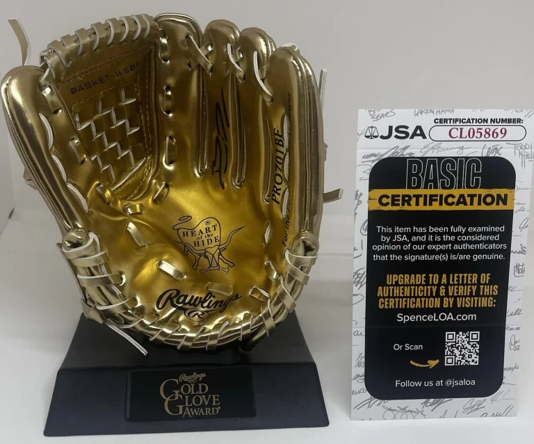 BRENTON DOYLE SIGNED RAWLINGS GOLD GLOVE AWARD GLOVE COLORADO ROCKIES JSA COA