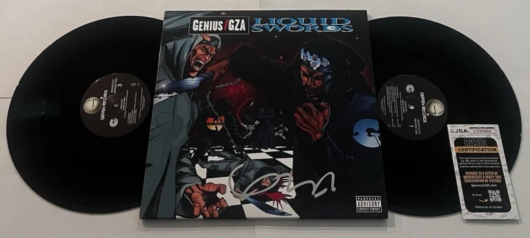 GZA SIGNED LIQUID SWORDS LP VINYL RECORD ALBUM WU-TANG CLAN JSA COA