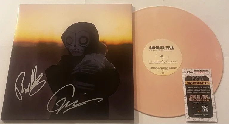 SENSES FAIL SIGNED IF THERE IS LIGHT LP VINYL RECORD ALBUM BUDDY NIELSEN JSA COA