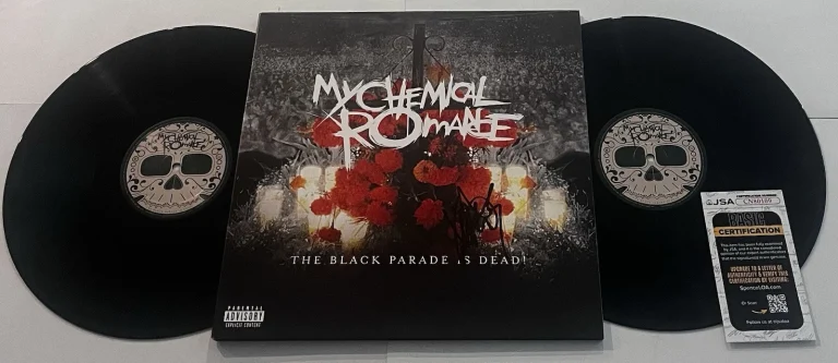 FRANK IERO SIGNED MY CHEMICAL ROMANCE THE BLACK PARADE LP VINYL RECORD ALBUM JSA