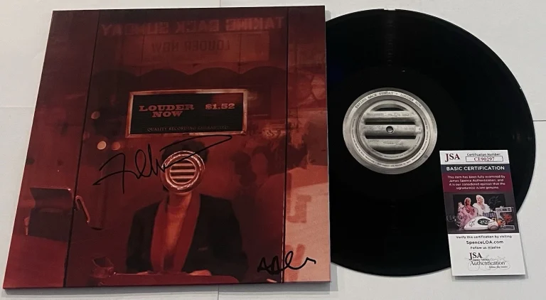 TAKING BACK SUNDAY SIGNED LOUDER NOW LP VINYL RECORD ADAM LAZZARA FRED JSA COA