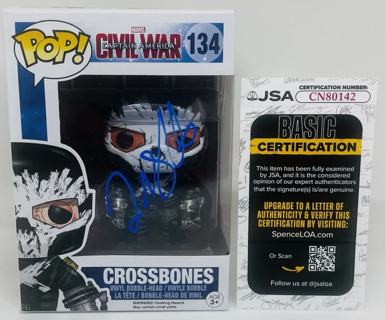 FRANK GRILLO SIGNED CROSSBONES POP FUNKO FIGURE CIVIL WAR CAPTAIN AMERICA JSA