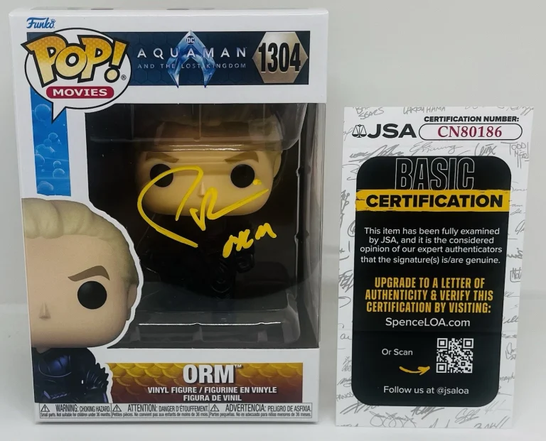PATRICK WILSON SIGNED ORM POP FUNKO FIGURE AQUAMAN MOVIE JSA COA