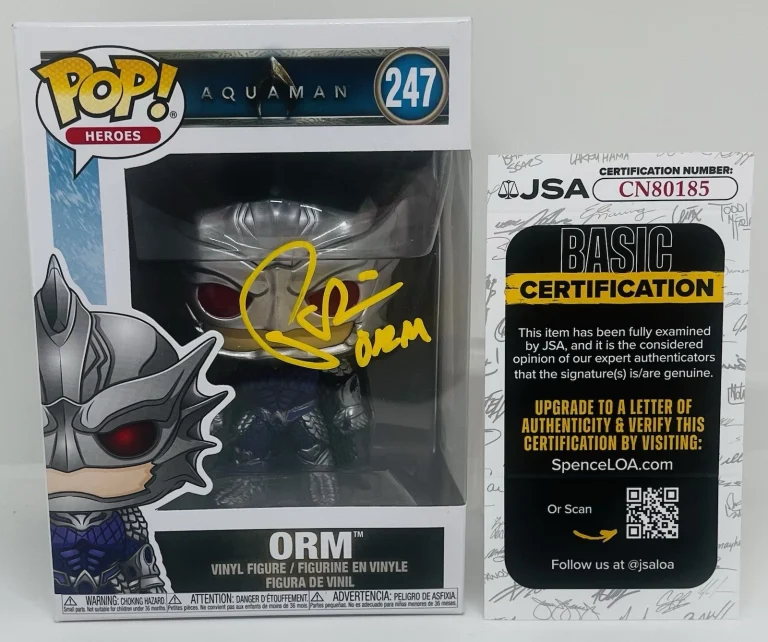 PATRICK WILSON SIGNED ORM POP FUNKO FIGURE AQUAMAN MOVIE JSA COA