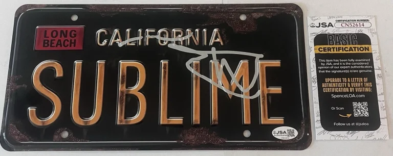 ERIC WILSON SIGNED SUBLIME BAND LICENSE PLATE SANTERIA WHAT I GOT JSA COA