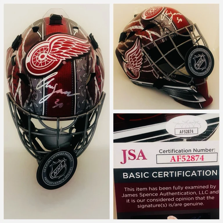 CHRIS OSGOOD SIGNED DETROIT RED WINGS FULL SIZE FS GOALIE HELMET MASK JSA COA