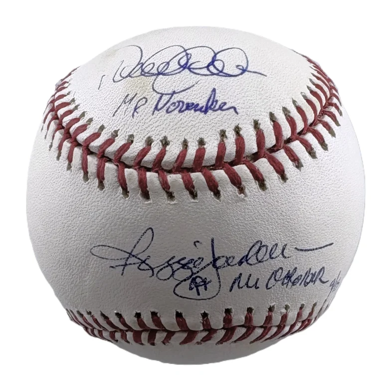 Derek Jeter Mr. November Reggie Jackson Mr. October Signed Baseball /15 Steiner