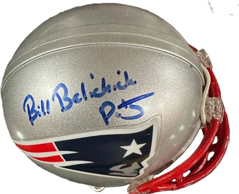 Bill Belichick Signed Patriots Mini Helmet Pats Inscription Beckett BAS