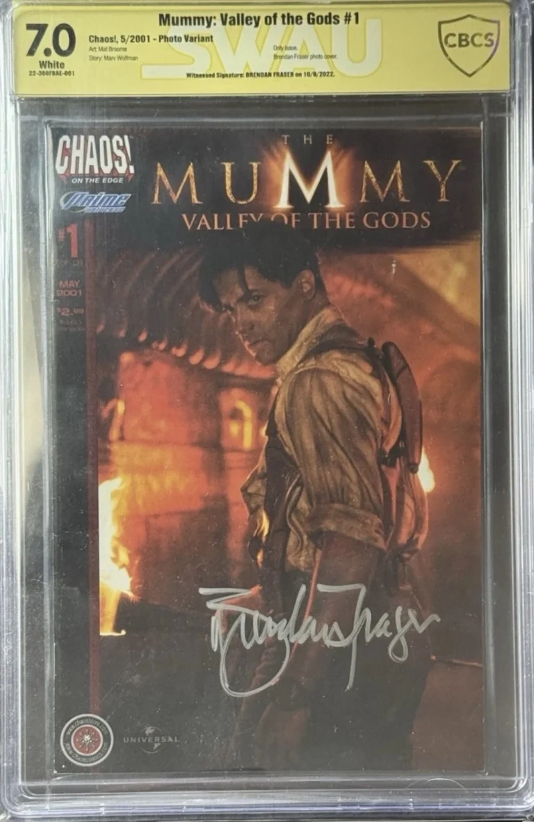 Brendan Fraser Signed 2001 The Mummy #1 Comic Book SS Signature Series CBCS 7.0