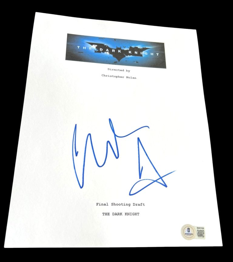 CHRISTIAN BALE SIGNED AUTOGRAPH MOVIE SCRIPT THE DARK KNIGHT BECKETT BAS COA F