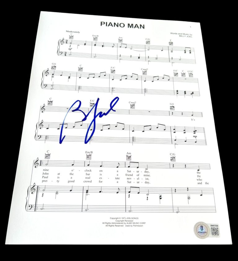 BILLY JOEL SIGNED AUTOGRAPH SHEET MUSIC PIANO MAN MSG BECKETT BAS COA AUTO E