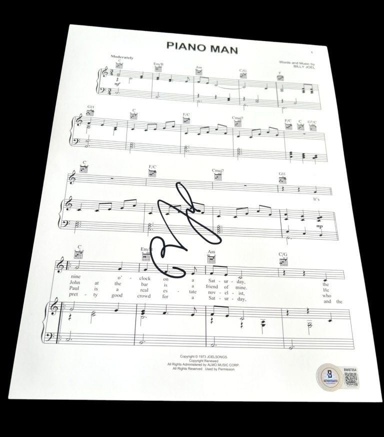 BILLY JOEL SIGNED AUTOGRAPH SHEET MUSIC PIANO MAN MSG BECKETT BAS COA AUTO X1