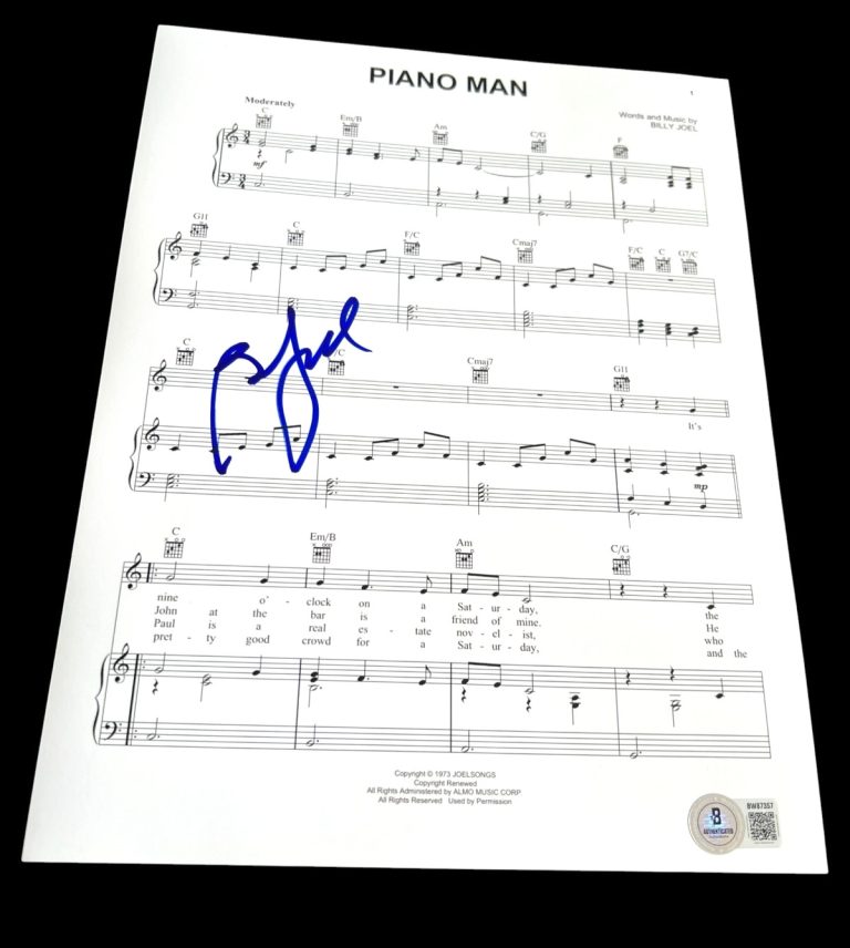 BILLY JOEL SIGNED AUTOGRAPH SHEET MUSIC PIANO MAN MSG BECKETT BAS COA AUTO X1