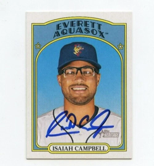 ISAIAH CAMPBELL SIGNED 2021 TOPPS HERITAGE MINOR LEAGUE BASEBALL CARD AUTO