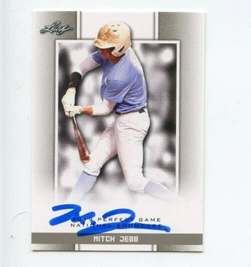 MITCH JEBB SIGNED 2019 LEAF PERFECT GAME BASEBALL CARD AUTO