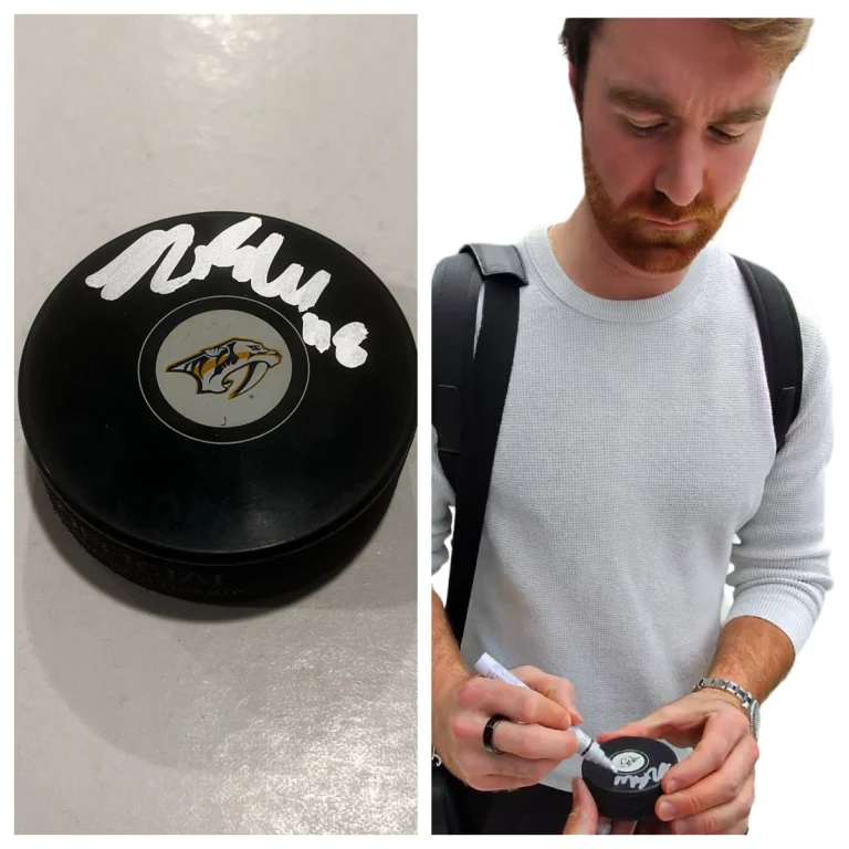 NICK PERBIX SIGNED NASHVILLE PREDATORS HOCKEY PUCK W/ CASE COA