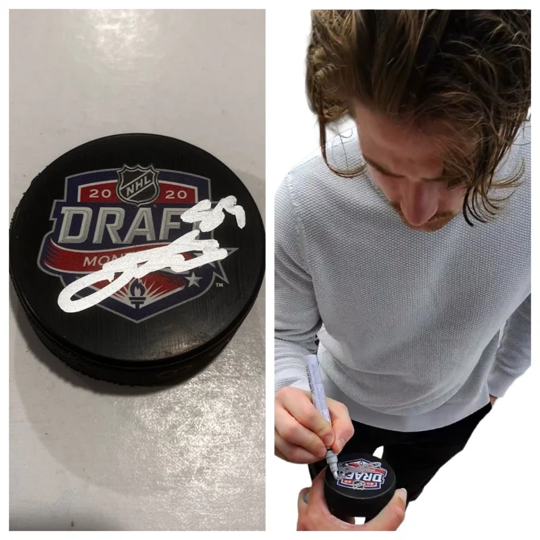 OZZY WIESBLATT SIGNED NASHVILLE PREDATORS 2020 NHL DRAFT PUCK W/ CASE COA