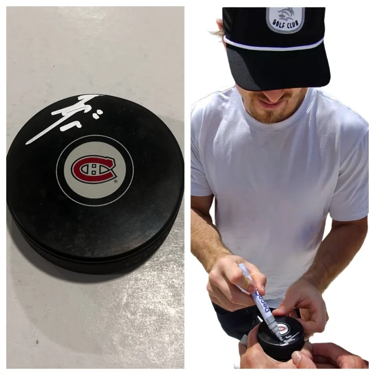 BRENDAN GALLAGHER SIGNED MONTREAL CANADIENS HOCKEY PUCK W/ CASE COA