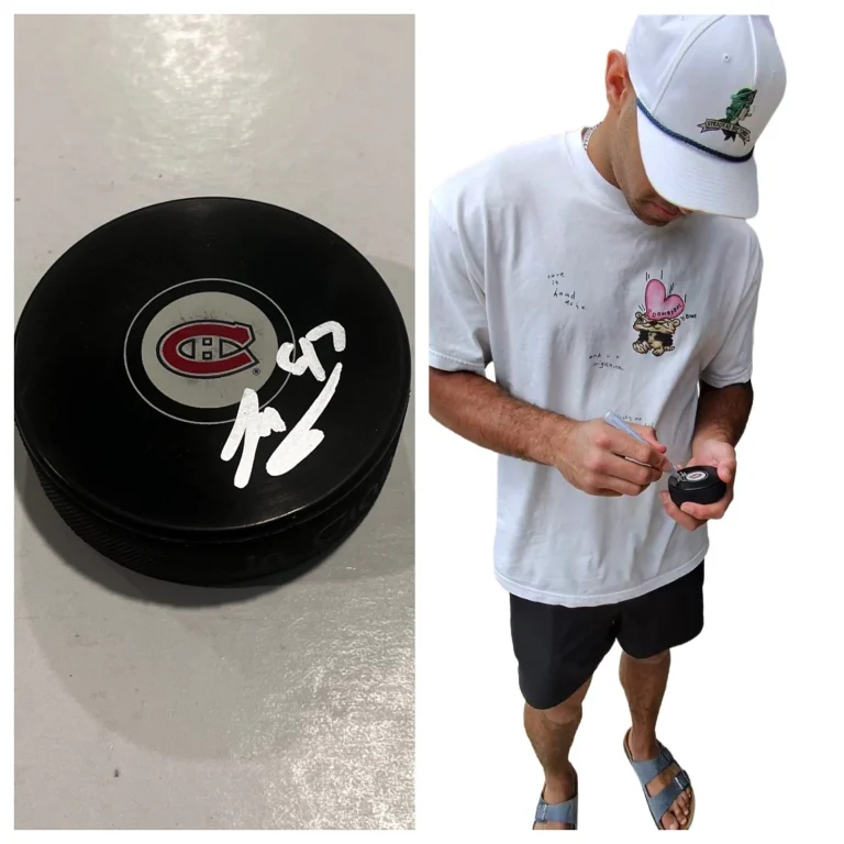 JAYDEN STRUBLE SIGNED MONTREAL CANADIENS HOCKEY PUCK W/ CASE COA