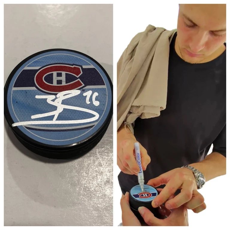 ZACHARY BOLDUC SIGNED MONTREAL CANADIENS HOCKEY PUCK W/ CASE COA