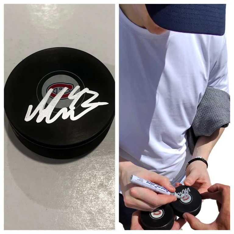 ADAM ENGSTROM SIGNED MONTREAL CANADIENS HOCKEY PUCK W/ CASE COA