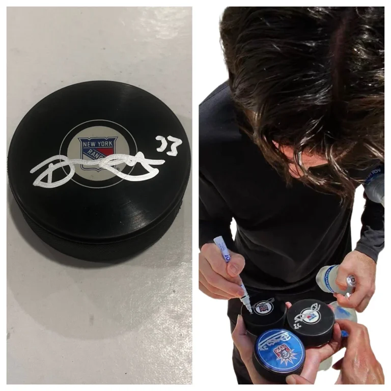 DYLAN GARAND SIGNED NEW YORK RANGERS HOCKEY PUCK W/ CASE COA