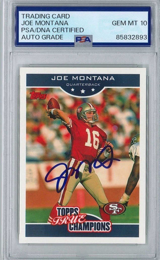 Joe Montana Signed 2006 Topps #15 Card PSA 85832893 GEM MINT 10 AUTO