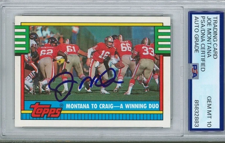 Joe Montana Signed 1990 Topps #515 Card PSA 85832883 GEM MINT 10 AUTO