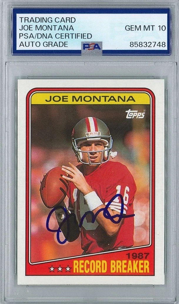 Joe Montana Signed 1988 Topps #4 Card PSA 85832748 GEM MINT 10 AUTO