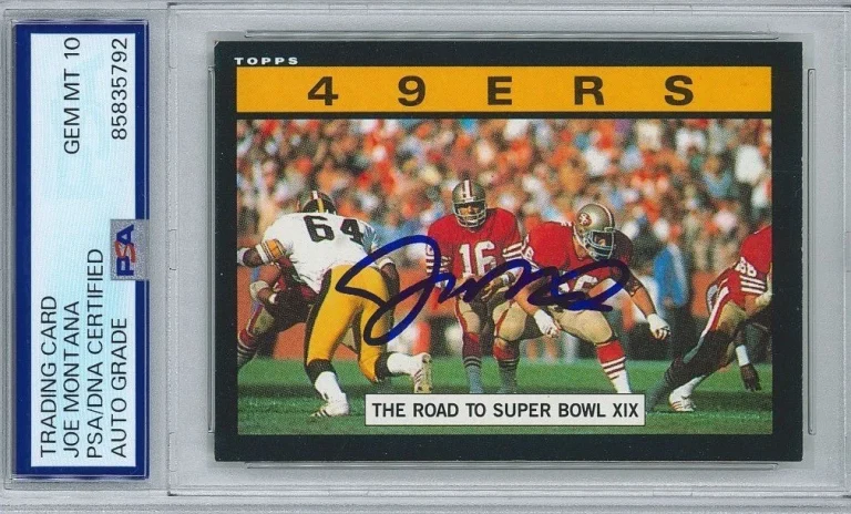 Joe Montana Signed 1985 Topps #148 Card PSA 85835792 GEM MINT 10 AUTO