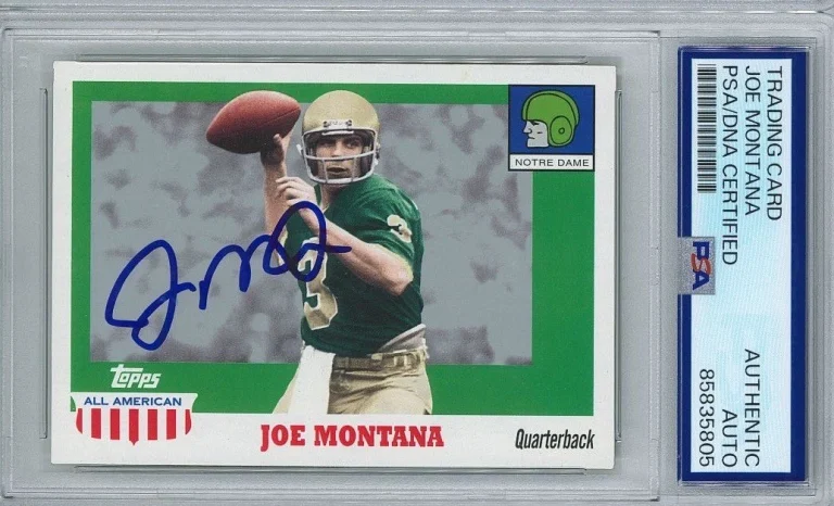 Joe Montana Signed 2005 Topps All-American #8 Card PSA #5805 GEM MINT 10 AUTO